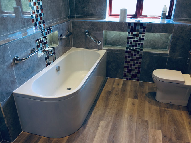bath sink and bathroom tiles